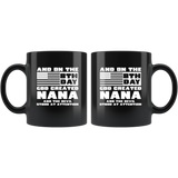 And On The 8th Day God Created Nana And The Devil Stood At Attention Us Flag Black Coffee Mug