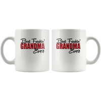 Best Freakin' Grandma Ever Plaid white coffee mug