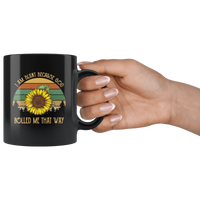 I am blunt because god rolled me that way vintage retro sunflower black coffee mug