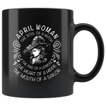 April Woman The Soul Of A Witch The Fire Lioness The Heart Hippie The Mouth Sailor black gift coffee mugs