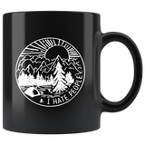 I Hate People I Love Camping Black Coffee Mug