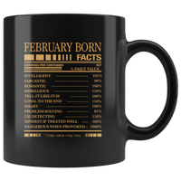 February born facts servings per container, born in February, birthday gift coffee mug