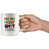 Ho Ho Ho Ly Shit I'm Drunk It's My Sister's Fault Beer Lover Christmas Xmas White Coffee Mug