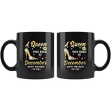 A Queen was born in December, cute birthday black gift coffee mug