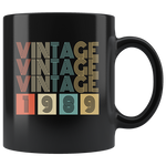 Vintage 1989 birthday black gift coffee mug