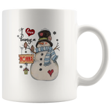 I Love Being A Nonna Snowman Christmas Xmas Plaid White Coffee Mug