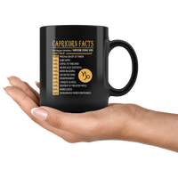 Capricorn facts serving per container 1 awesome zodiac sign black coffee mug