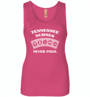Tennessee Nurses Never Fold Play Cards - Womens Jersey Tank