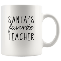 Santa’s Favorite Teacher White Coffee Mug