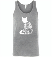 Time spent with cats is never wasted design - Canvas Unisex Tank