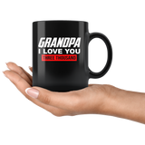 Grandpa I love you three thousand father's day gift black coffee mug