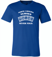 North Carolina Nurses Never Fold Play Cards - Canvas Unisex USA Shirt