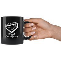 Be Kind Words Don't Rewind Black coffee mug