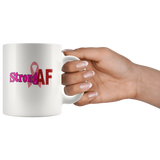Strong AF, Cancer Awareness White Coffee Mug