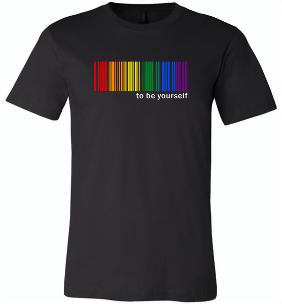 LGBT Barcode to be yourself rainbow gay pride - Canvas Unisex USA Shirt