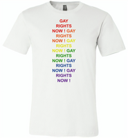 Gay rights now gay LGBT rainbow pride - Canvas Unisex USA Shirt