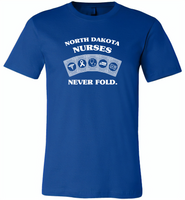 North Dakota Nurses Never Fold Play Cards - Canvas Unisex USA Shirt