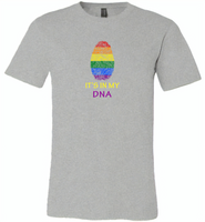 LGBT Fingerprint It's in my DNA rainbow gay pride - Canvas Unisex USA Shirt