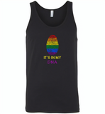 LGBT Fingerprint It's in my DNA rainbow gay pride - Canvas Unisex Tank