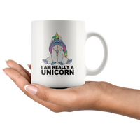 I am really a unicorn white coffee mug