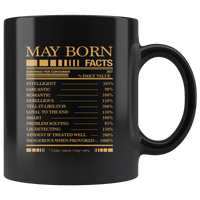 May born facts servings per container, born in May, born in May, birthday gift black coffee mug