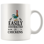 Easily distracted by Hei Hei chickens white gift coffee mug