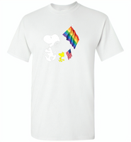 Snoopy LGBT america flag rainbow gay pride - Gildan Short Sleeve T-Shirt