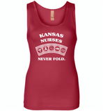 Kansas Nurses Never Fold Play Cards - Womens Jersey Tank