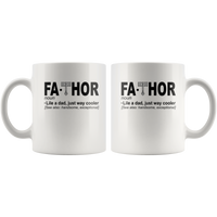 Fathor like a dad just way cooler, father's day white gift coffee mug