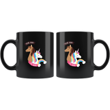 Your aunt my aunt rainbow unicorn black coffee mug
