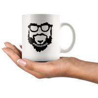 Man Beard Ruizing Face White Coffee Mug