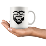 Man Beard Ruizing Face White Coffee Mug