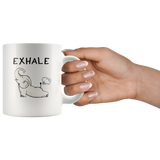 Yoga baby elephant exhale white coffee mug