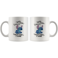 Lilo Rock Paper Scissors Throat Punch I Win Stitch White Coffee Mug