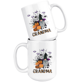 Personalized Grandma Halloween Gift Idea From Grandkid Pumpkin Halloween White Coffee Mug