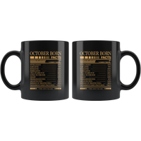 October born facts servings per container, born in October, birthday gift black coffee mug