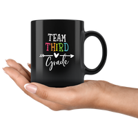 Team third grade back to school black coffee mug