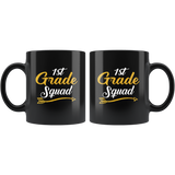 1st grade squad back to school black coffee mug