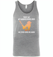 Trust me my daughter never loses she either wins or learns soffball mom mother's day gift - Canvas Unisex Tank