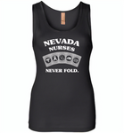 Nevada Nurses Never Fold Play Cards - Womens Jersey Tank
