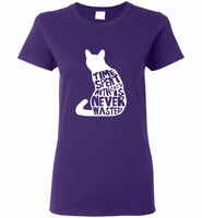 Time spent with cats is never wasted design - Gildan Ladies Short Sleeve