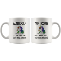 Aunticorn like a normal aunt only more awesome unicorn gift white coffee mugs