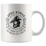 January Woman The Soul Of A Witch The Fire Lioness The Heart Hippie The Mouth Sailor white coffee mug