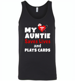 My auntie saves lives and plays cards nurse - Canvas Unisex Tank