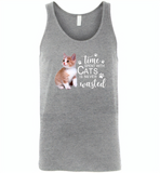 Time spent with cats is never wasted version - Canvas Unisex Tank