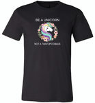 Be A Unicorn Not A Twatopotamus, Raibow Unicorn Floral - Canvas Unisex USA Shirt