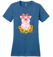 Sunflowers pig - Distric Made Ladies Perfect Weigh Tee