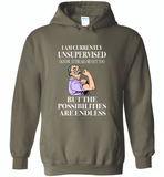 I am currently unsupervised i know it freaks me out too but the possibilities are endless grandpa version - Gildan Heavy Blend Hoodie