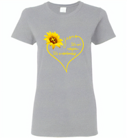 Sunflower heart Jesus it's not religion it's a relationship - Gildan Ladies Short Sleeve