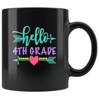 Hello fourth 4th grade first day back to school white coffee mug